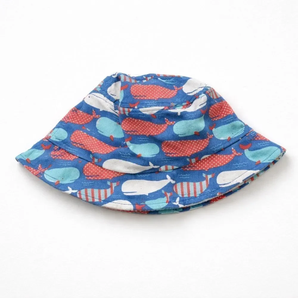 Sunpoint blue whale print bucket Sun hat for toddlers